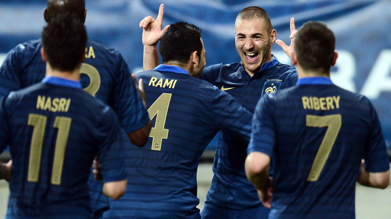 Karims Benzemā atzīmējās ar diviem gūtiem vārtiem un vienu rezultatīvu piespēli
Foto: AFP/Scanpix