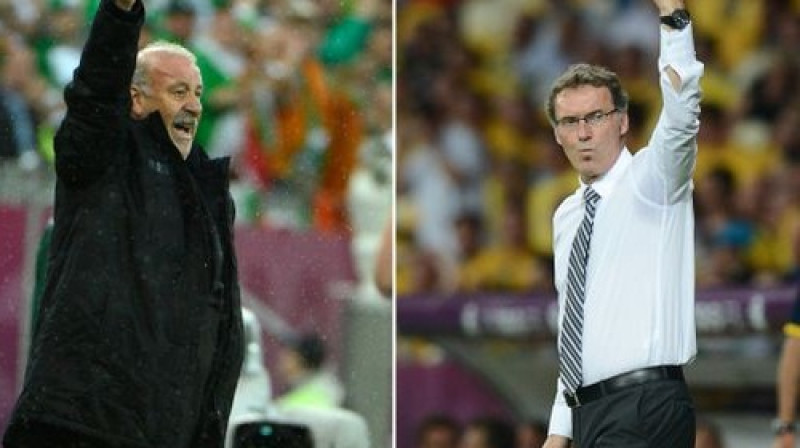 61 gadu vecais Visente del Boske un 46 gadu vecais Lorāns Blāns
Foto: AFP/Scanpix