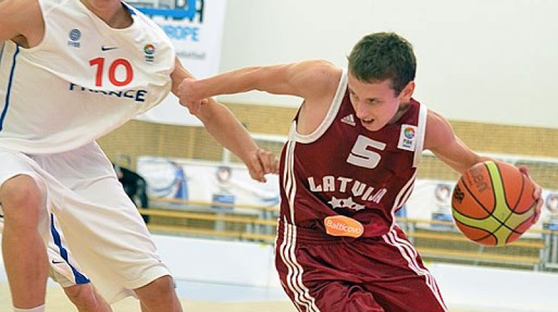 U17 izlases saspēles vadītājs Kristaps Pļavnieks.
Foto: fibaeurope.com