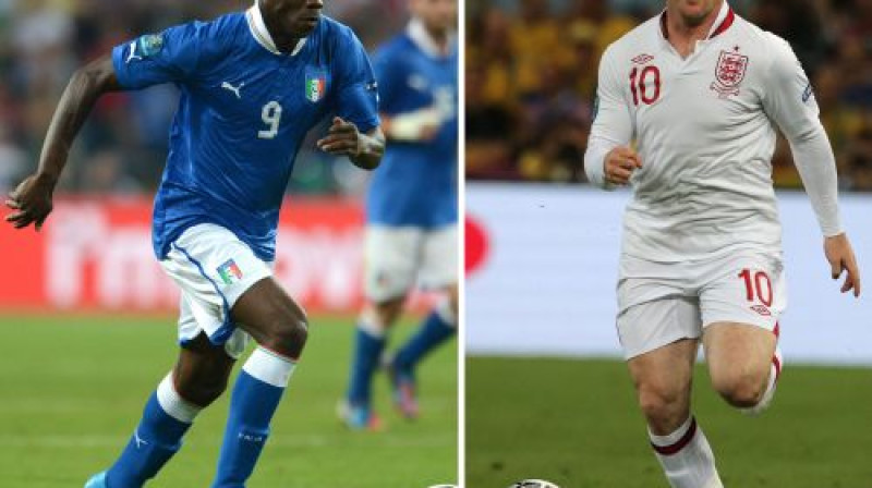 Mario Balotelli un Veins Rūnijs guva vārtus savu izlašu iepriekšējos mačos. Vai izdosies arī šovakar?
Foto: AFP/Scanpix