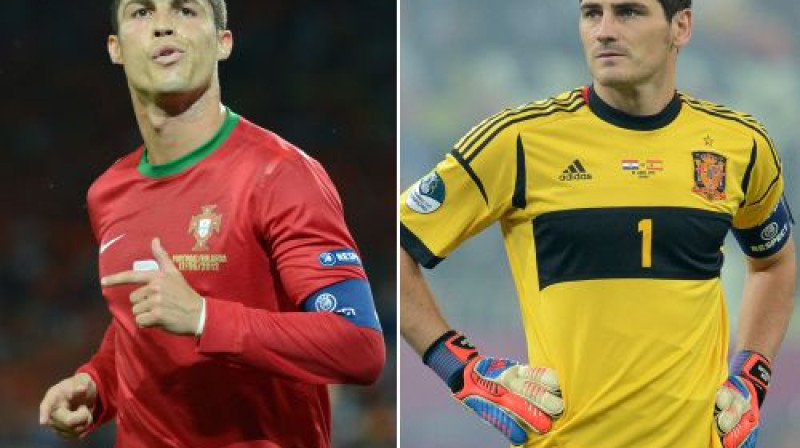 Krištianu Ronaldu un Ikers Kasiljass - klubā kopā, izlasē viens pret otru
Foto: AFP/Scanpix