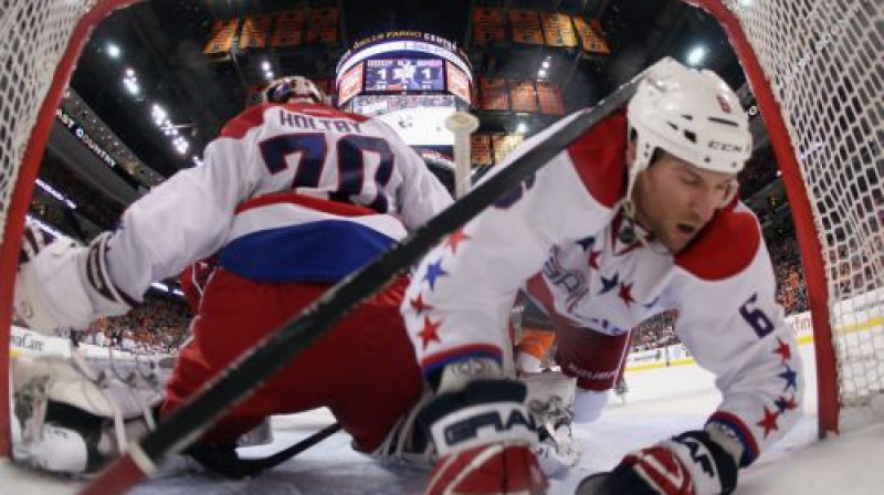 Deniss Vaidmens "Capitals" vārtos
Foto: AFP/Scanpix