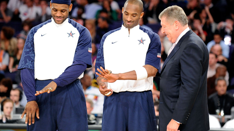 Lebrons Džeimss, Kobe Braients un Džerijs Kolandželo 
Foto: AFP/Scanpix