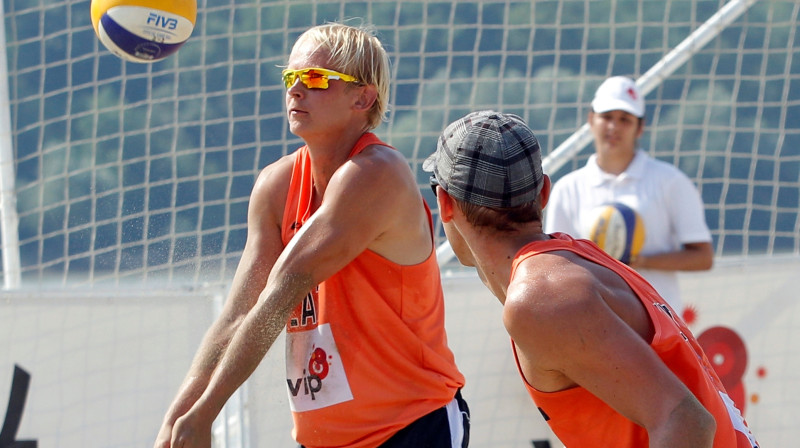 Toms Šmēdiņš un Edgars Točs
Foto: cev.lu