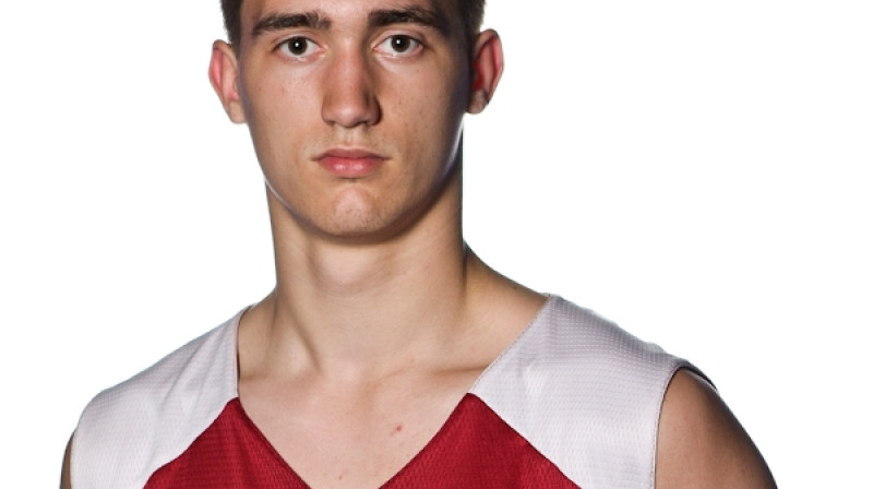 Gustavs Treimanis: 11 punktu U16 izlases pēdējā pārbaudes spēlē pirms Eiropas čempionāta.
Foto: Edgars Zviedrāns