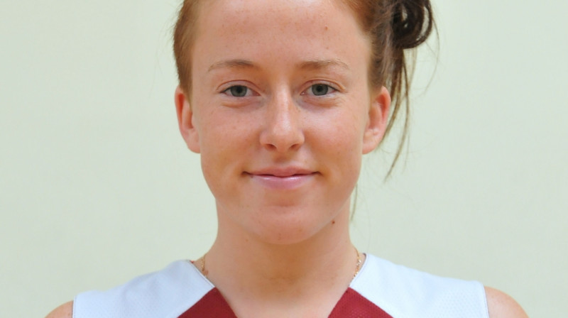 Agate Geka: Latvijas U20 izlases rezultatīvākā spēlētāja pārbaudes mačos ar Krievijas U20 komandu.
Foto: Romualds Vambuts