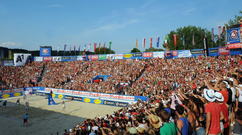 Atmosfēra galvenajā laukumā Austrijā allaž ir bijusi fantastiska
Foto: fivb.org