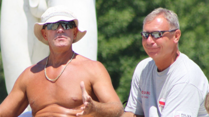 Genādijs Samoilovs (pa kreisi) kopā ar vienu no Polijas komandas treneriem
Foto: Jānis Celmiņš