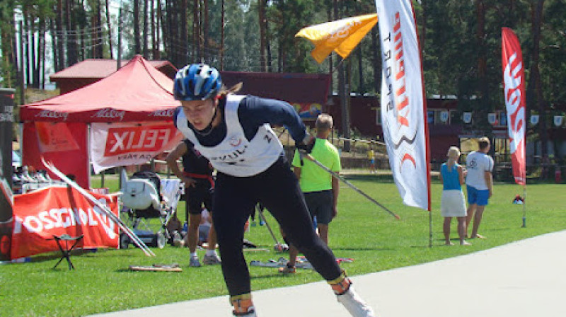 Finišē uzvarētāja dāmu konkurencē 42km distancē Zane Eglīte (CPSS). Foto: Inguna Eglīte