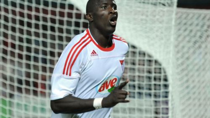 "Debrecen" futbolists Adamo Kuibaī un pārējie komandas biedri cer pārvarēt BATE barjeru
Foto: AFP