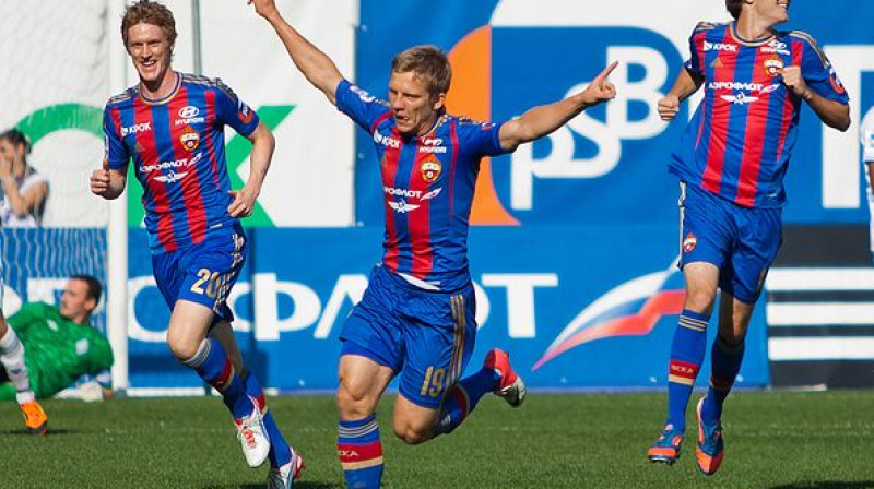 Aleksandrs Cauņa atzīmē vārtu guvumu
Foto: sports.ru