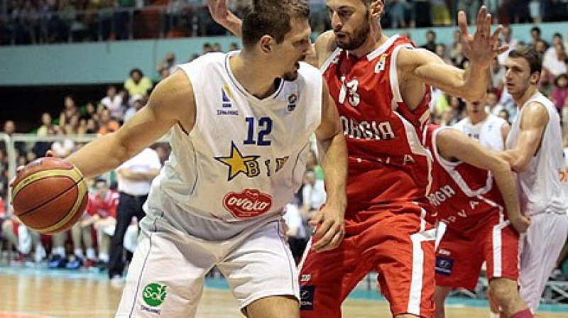 Mirza Teletovičs 21 sekundi pirms spēles beigām iemeta izšķirošo tālmetienu Tbilisi, panākot 105:103 Bosnijas-Hercegovinas labā
Foto: fibaeurope.com