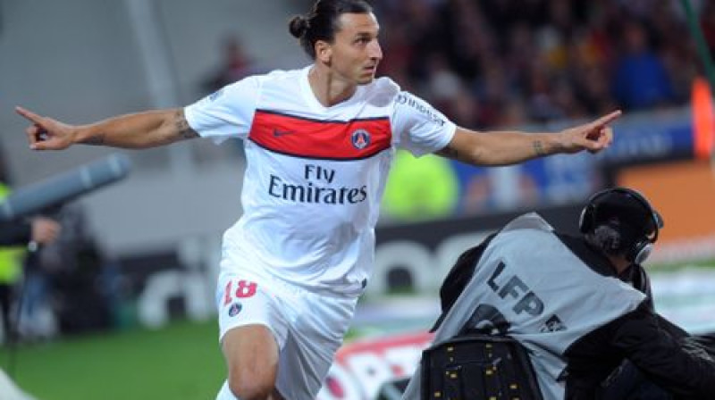Zlatans Ibrahimovičs rezultātu atklāja jau 27.sekundē
Foto: AFP/Scanpix