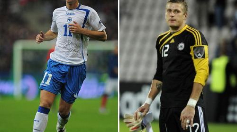 Edins Džeko un Andris Vaņins
Foto: Getty Images un R.Kokšarovs (f64)