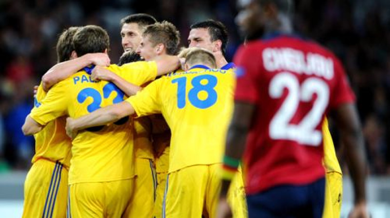 BATE futbolisti svin vārtu guvumu un atkal liek par sevi runāt Eiropas mērogā.

Foto: AFP/Scanpix