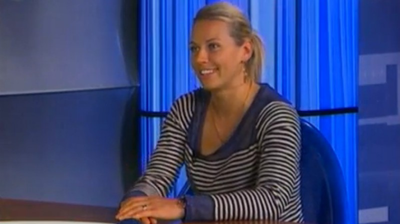Anete Jēkabsone-Žogota studijā
Foto: no 10. kanāla video