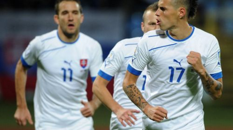 Mareks Hamšīks atzīmē vārtu guvumu
Foto: AFP/Scanpix
