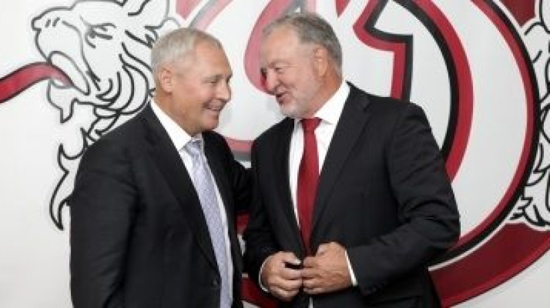 Juris Savickis ar Peku Rautakalio cerēja tikt līdz Gagarina kausam...  
Foto: Ieva Čīka/LETA