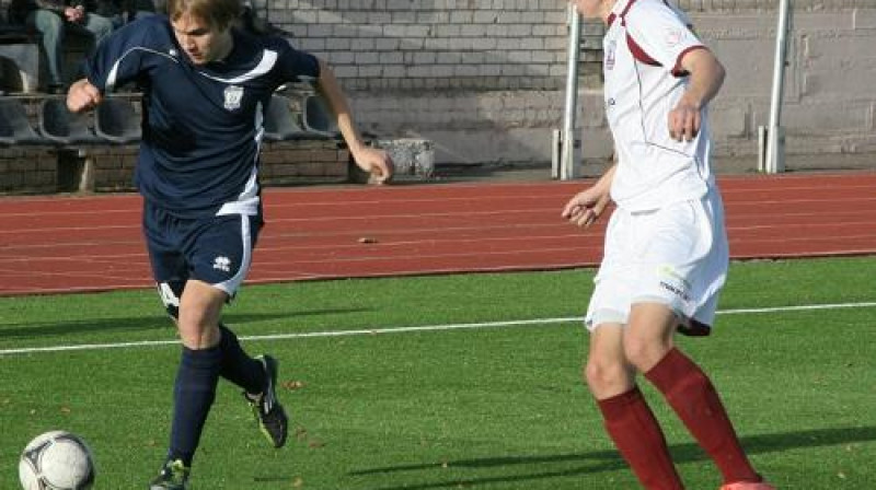 Epizode no "BFC Daugavas" un "Jelgavas-2" spēles "Celtnieka" stadionā
Foto: bfcdaugava.lv