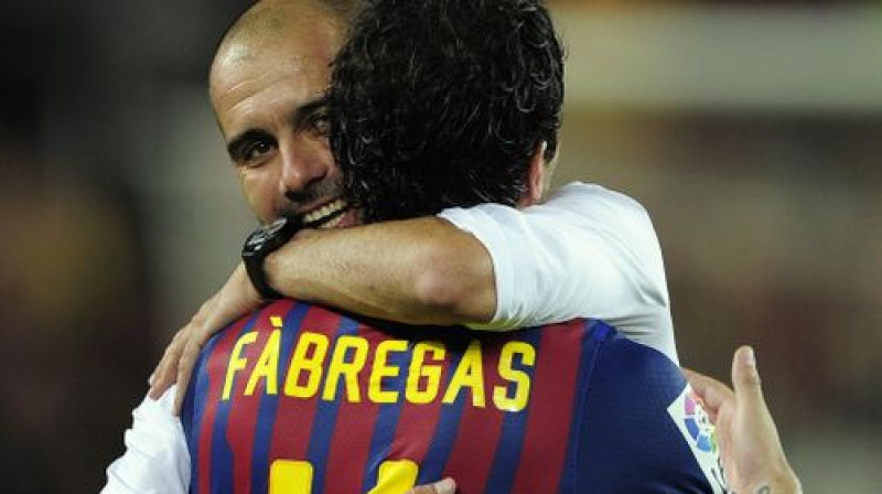 Peps Gvardiola un Sesks Fabregass
Foto: AFP/Scanpix