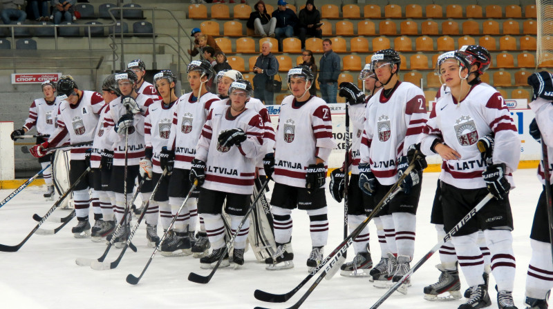 Latvijas U20 izlase.
Foto: LHF