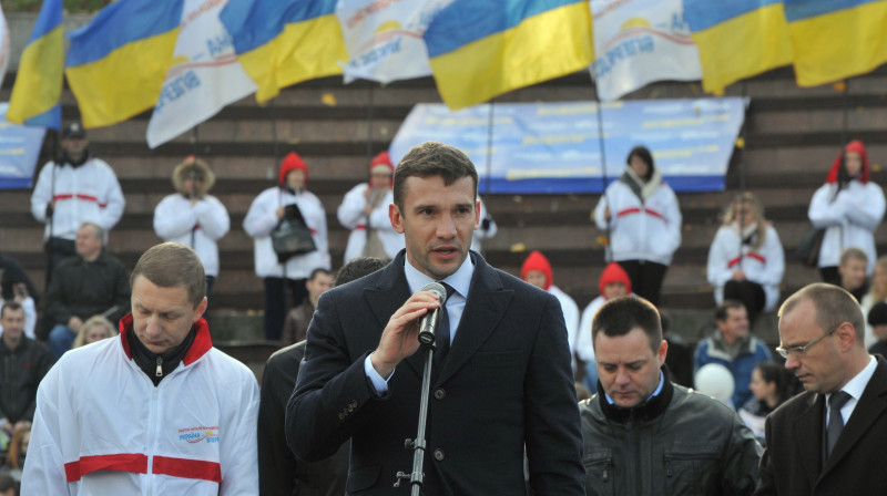 Andrijs Ševčenko pagaidām turpinās politiķa karjeru un futbolā neatgriezīsies 
Foto: AFP/Scanpix