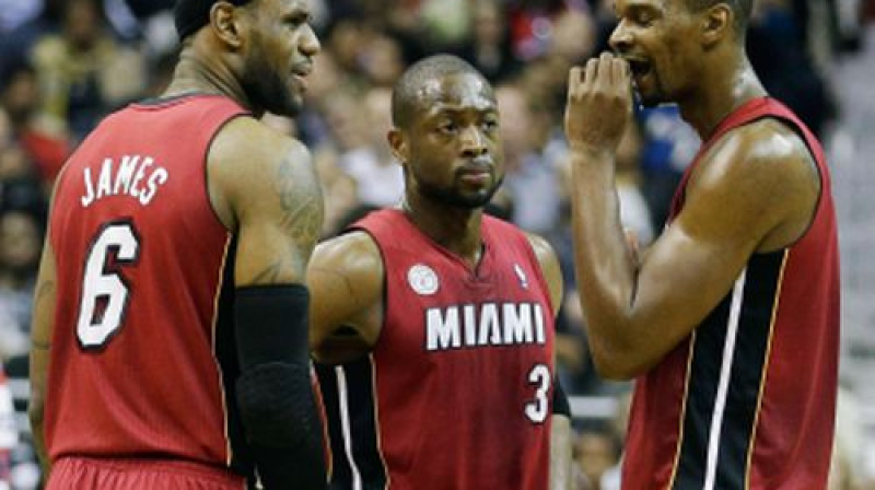 Miami '''Heat' lielais trio joprojām nespēj noticēt zaudējumam Vašingtonas "Wizards"
Foto: AFP/Scanpix