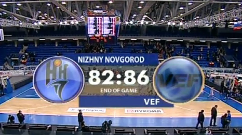 Gala rezultāts Ņižņijnovgorodā
Foto: no "VTB United League" video