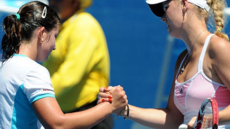 Anastasija Sevastova un Karolīna Vozņacki
Foto: AFP / Scanpix