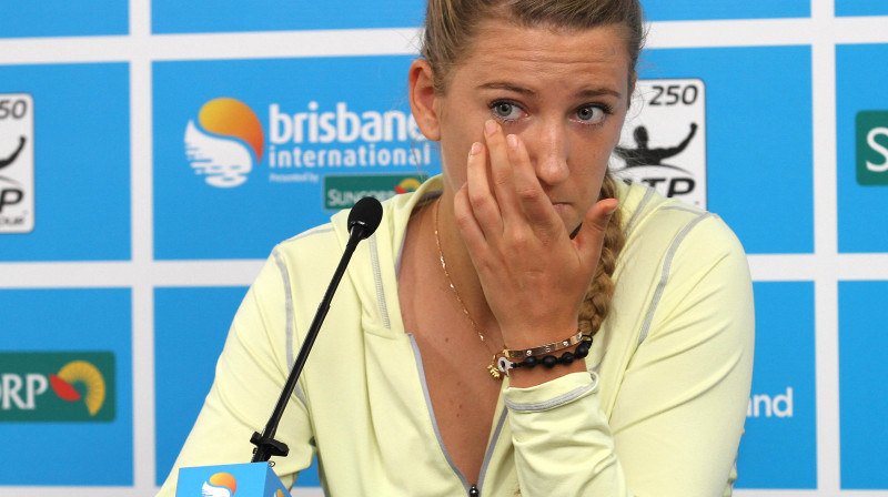 Viktorija Azarenka, paziņojot par izstāšanos no Brisbenas turnīra
Foto: AP/Scanpix
