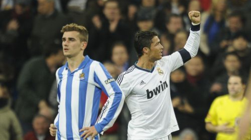 Krištianu Ronaldu šovakar izcēlās ar diviem vārtu guvumiem
Foto: AFP/Scanpix