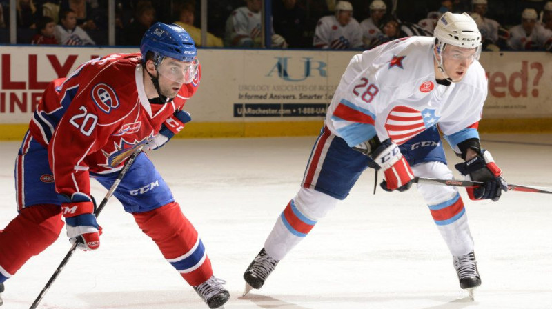 Zemgus Girgensons (pa labi)
Foto: facebook.com/RochesterAmericans