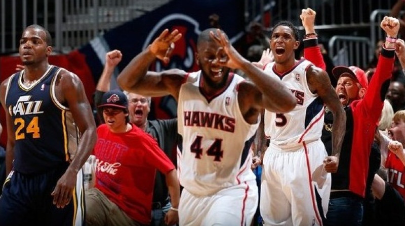 Fragments no Hawks-Jazz spēles
Foto: AFP/Scanpix