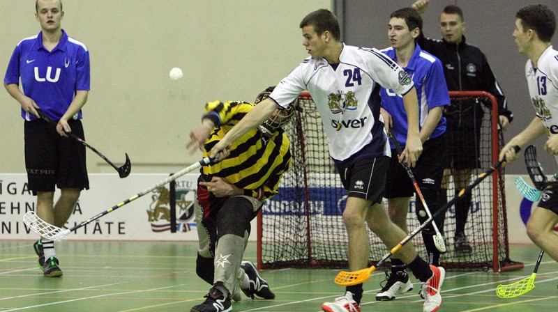 Pirms gada Latvijas Universiādes finālā LU ar 4:1 pārspēja RTU
Foto: Renārs Buivids, floorball.lv