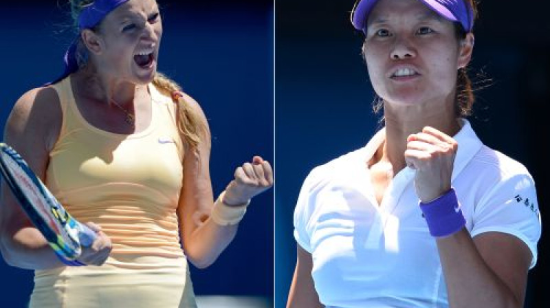 Viktorija Azarenka un Na Lī
Foto: AFP/Scanpix