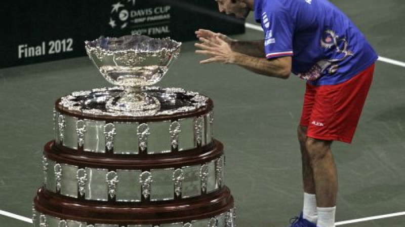 Radeks Štepaneks sajūsmā par izcīnīto Deivisa kausu
Foto: Reuters/Scanpix
