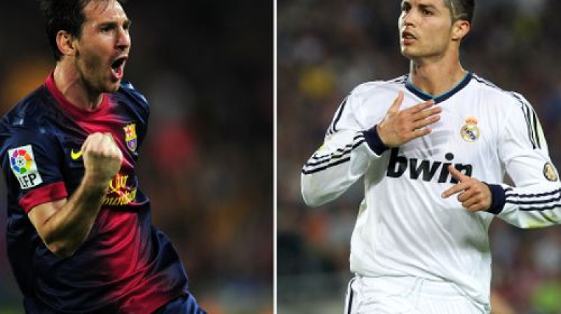 Lionels Mesi 2013.gadu sācis ar deviņiem vārtiem un trim rezultatīvām piespēlēm sešās spēlēs, bet Krištianu Ronaldu bilance tikpat mačos ir 10+1
Foto: AFP/Scanpix