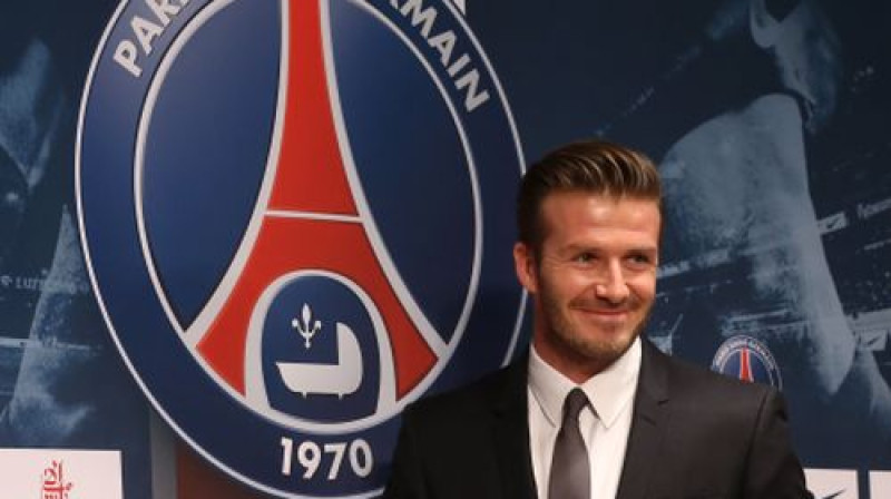 Deivids Bekhems tiek prezentēts presei
Foto: AFP/Scanpix