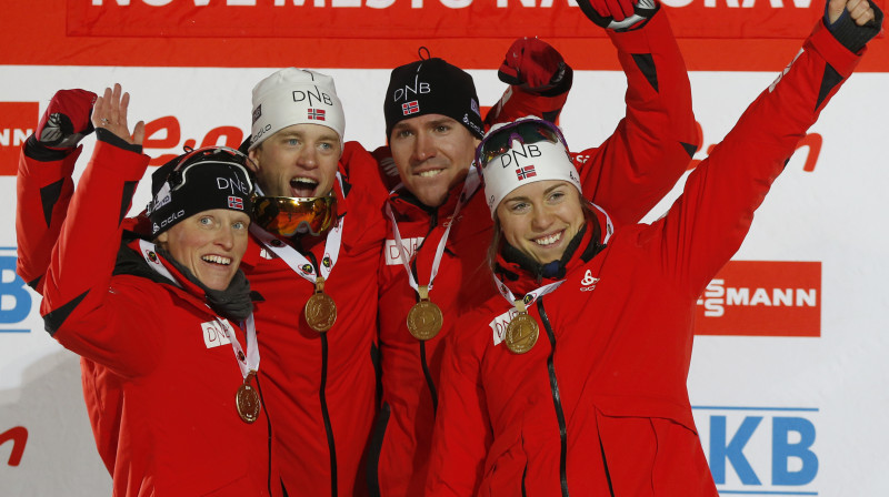 Tūra Bergere,Tarjei Bo, Emils Hegle Svensens un Sinove Sulemdāle
Foto: Scanpix Sweden