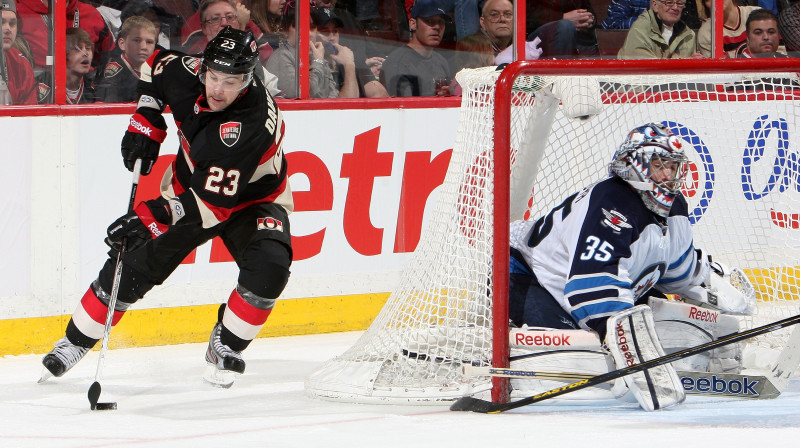 Daugaviņš pret "Jets" aizvadīja piekto spēli šosezon un tai pat laikā piedzīvoja piekto zaudējumu
Foto: AP/Scanpix