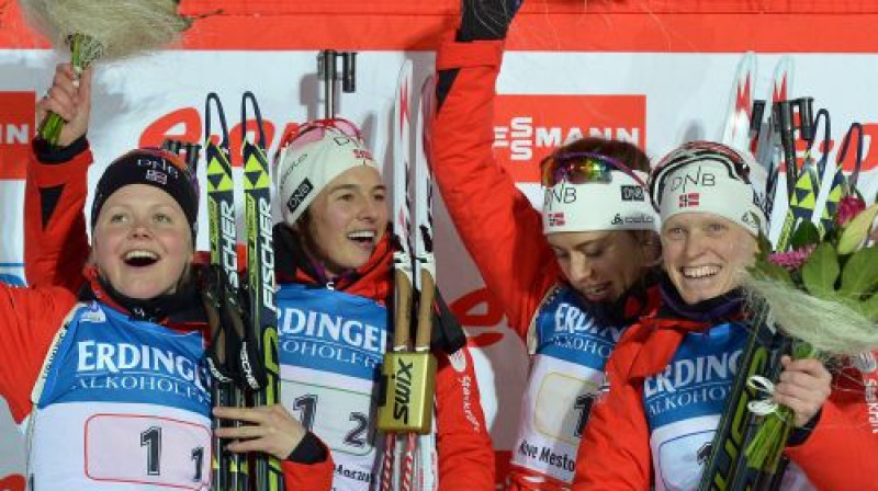 Norvēģijas izlase ar galveno varoni Tūru Bergeri pa labi
Foto: AFP/Scanpix