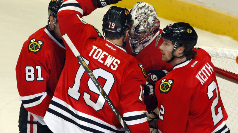 Čikāgas "Blackhawks" hokejisti
Foto: AP/Scanpix