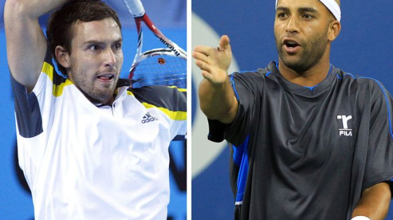 Ernests Gulbis un Džeimss Bleiks
Foto: AFP/Scanpix