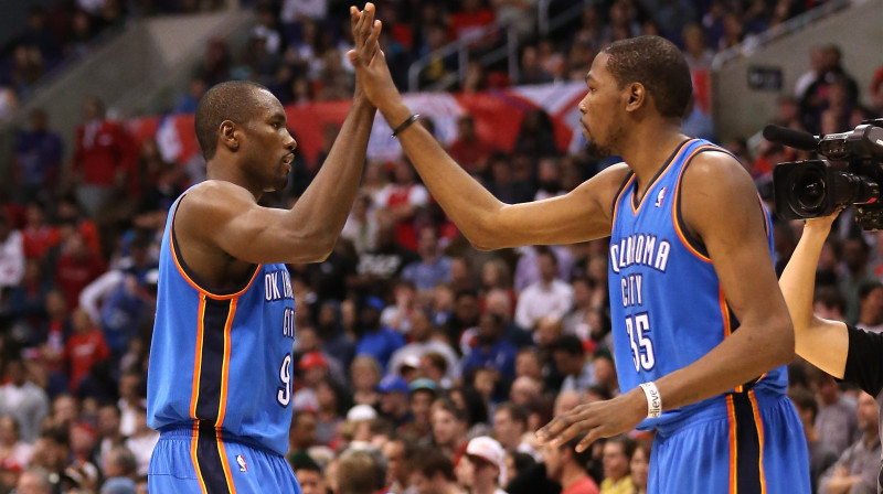 Seržs Ibaka un Kevins Durents
Foto: AFP/Scanpix