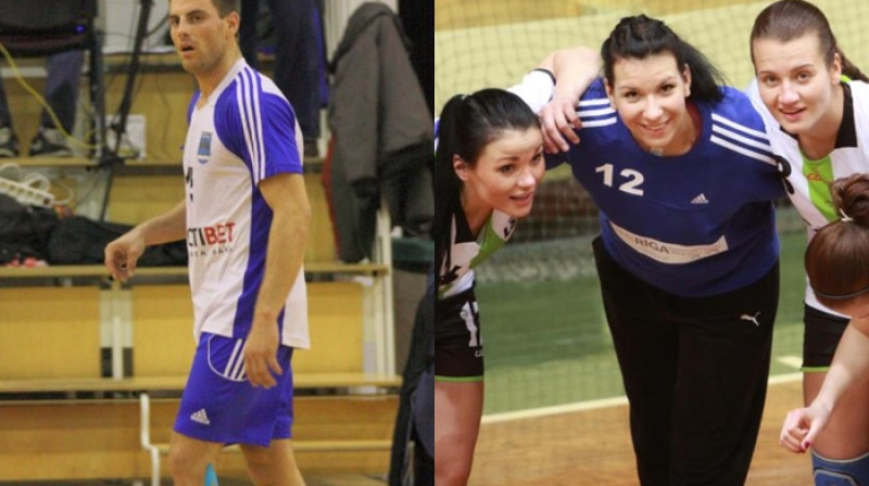 Arvis Laganovskis (HK Ogre) un Diāna Škļara (LSPA)
Foto: ogrenet.lv/Sandra Škutāne