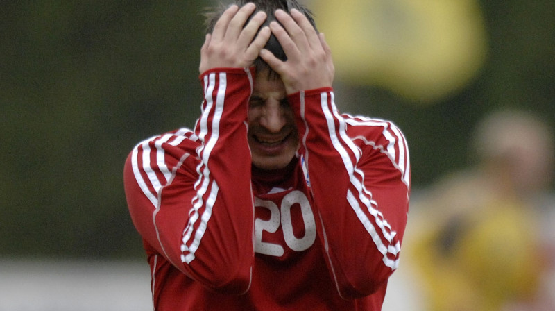 Rīgas "Skonto" kluba prezidents Vladimirs Koļesņičenko vēl futbolista ampluā
Foto: Romāns Kokšarovs, "f64/Photo agency"
