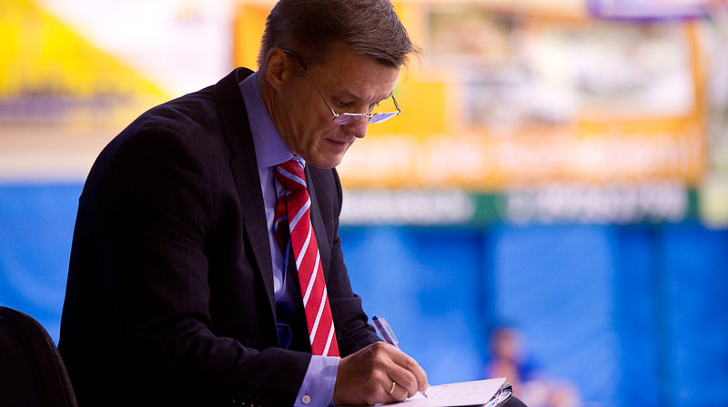 "RTU/Merks" un Latvijas U20 izlases galvenais treneris Aivars Vīnbergs
Foto: Zigismunds Zālmanis