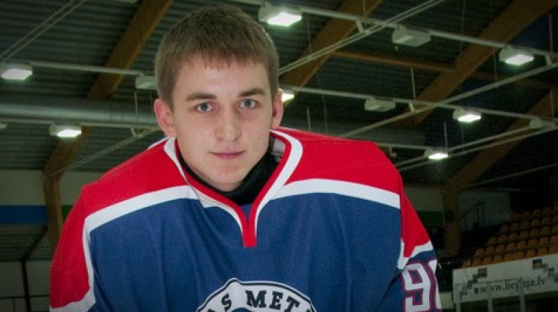 J. Kalniņam debija MHL-B nebija veiksmīga.
Foto: Aigars Prūsis