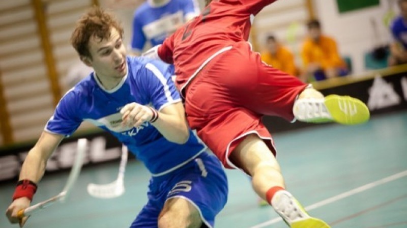 Ķekavietis Jānis Peičs darbībā
Foto: Raivo Sarelainens, floorball.lv