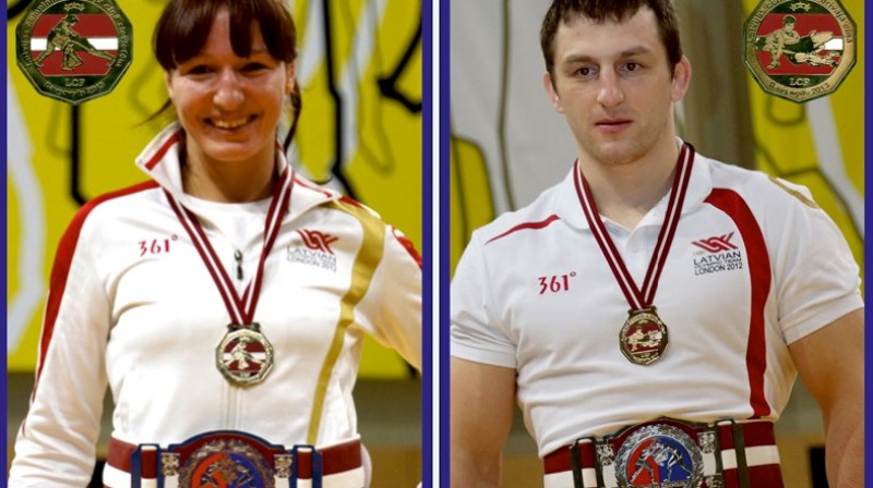 Anastasija Grigorjeva un Armands Zvirbulis
Foto: Latvijas Cīņas federācija, facebook.com